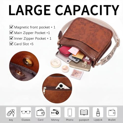 Image of AUYOCO Vegan Leather Crossbody Bags for Women Purse Shoulder Bag