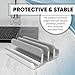 Elestoria 4- Slot Vertical Laptop Stand - Aluminum Laptop Stand Vertical for Desk - Fits MacBook Pro/Air, Surface, Mobiles & Gaming Laptops up to 17.3