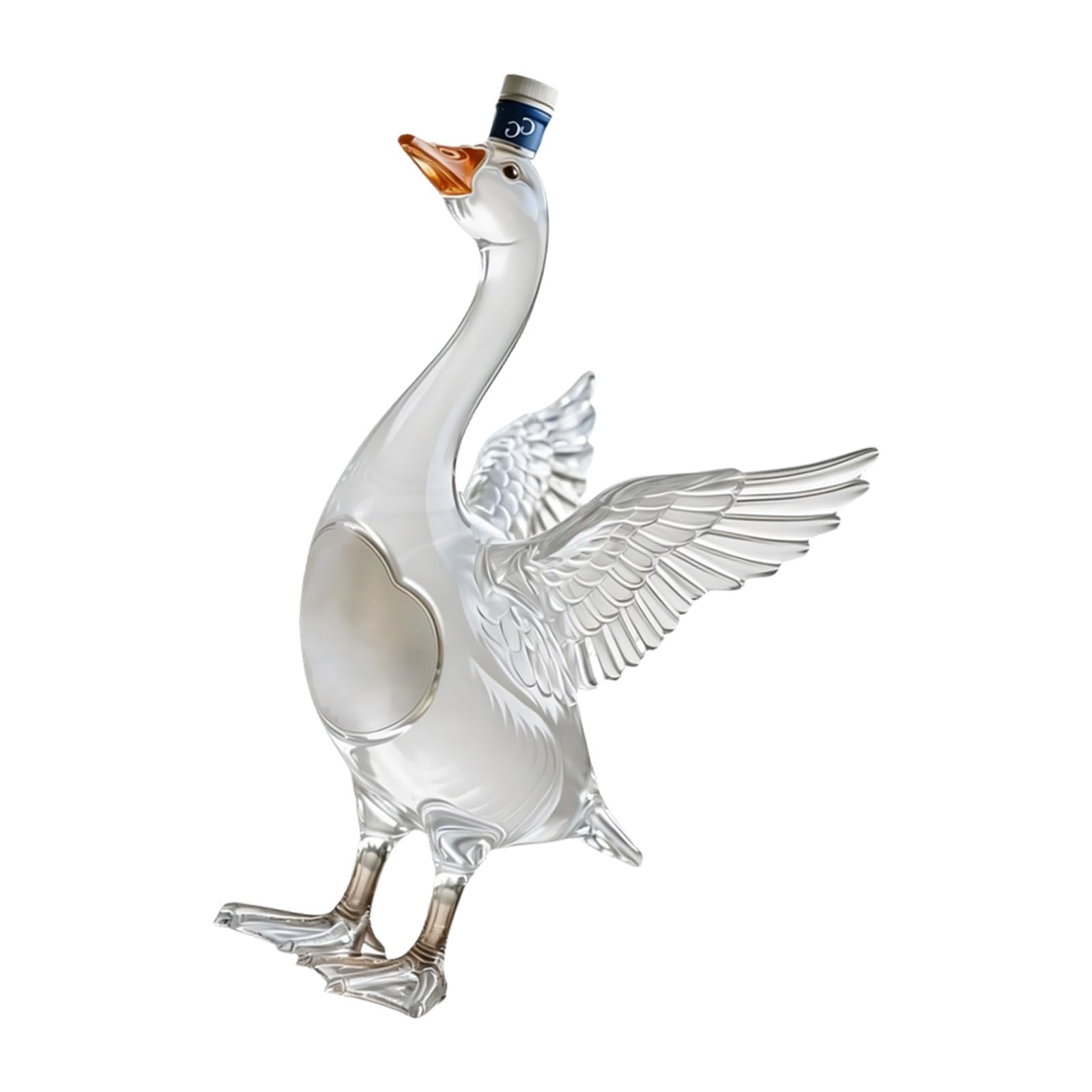 Home Counter Spirits Decanter Clear Glass Bird Bottle, Decorative Liquor Container with Spread Wing Form for Dinner Party Display and Present Use Spirits Decanter Beverage Bottle Transparent Liquor