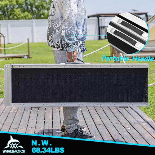 Image of WHALEMOTOR Portable Wheelchair Ramp 10FT, Anti-Slip Aluminum Folding Portable Ramp, Wheelchair Ramps for Home, Weight Capacity Up to 800 LBS, Loading Dock Plates, Black