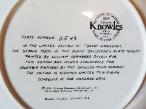Daddy Warbucks Collector's Plate from the Annie Plate Series by William Chambers for Columbia Pictures and Knowles China