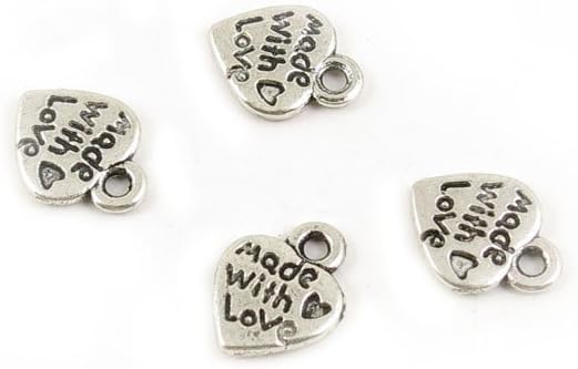 560 Pieces Wholesale Supplies Ancient Silver Fashion Jewelry Making Charms Findings W-A1248 Love Heart Pendant Retro DIY Craft Alloys Lots Repair Jewellery Findings Accessoires