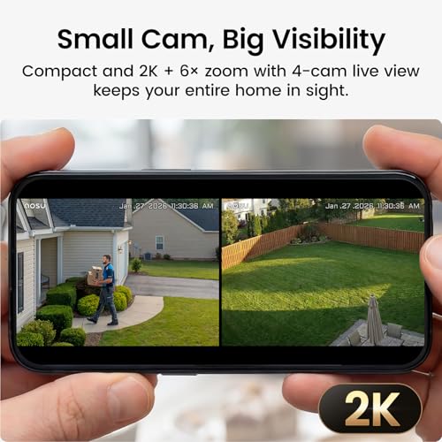 Image of aosu 2K Battery Security Cameras Wireless Outdoor System, 2-Cam-Kit