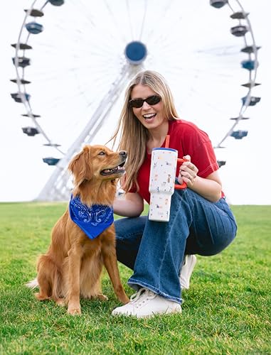 Image of Simple Modern 4th of July 40 oz Trek Tumbler with Handle and Straw Lid | Cup Holder Friendly Insulated Stainless Steel Travel Mug | Patriotic Pets