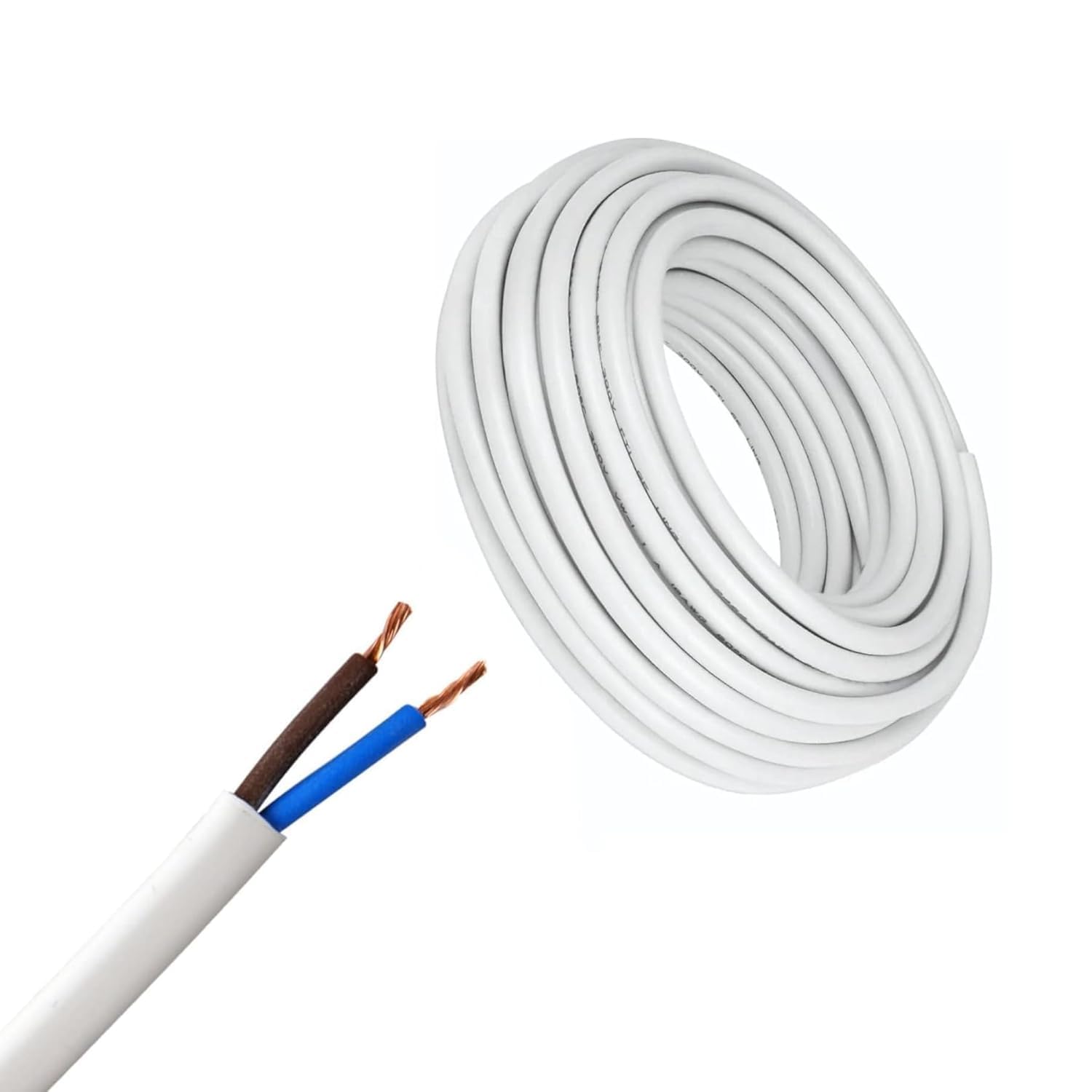 Premium 2 Core 1mm Flexible Electrical Cable 5 Meter – Heavy-Duty PVC Insulated Multicore Round Copper Power Cord for Home Wiring, Extension Boards, Lighting, Appliances & Electrical Use-image-20