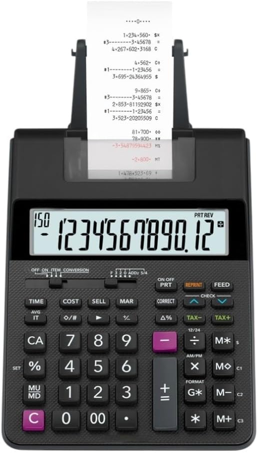 Power Tools For Casio HR170RC 2 Lines/Sec Printing Calculator - Black/Red Print Mod-C26PO-9823