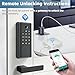 Smart Door Lock with Fingerprint & Keyless Entry, Tuya Smart Devices Compatible, Bluetooth Touchscreen Keypad, for Home Security & Smart House Automation, Easy Installation for Wood Doors