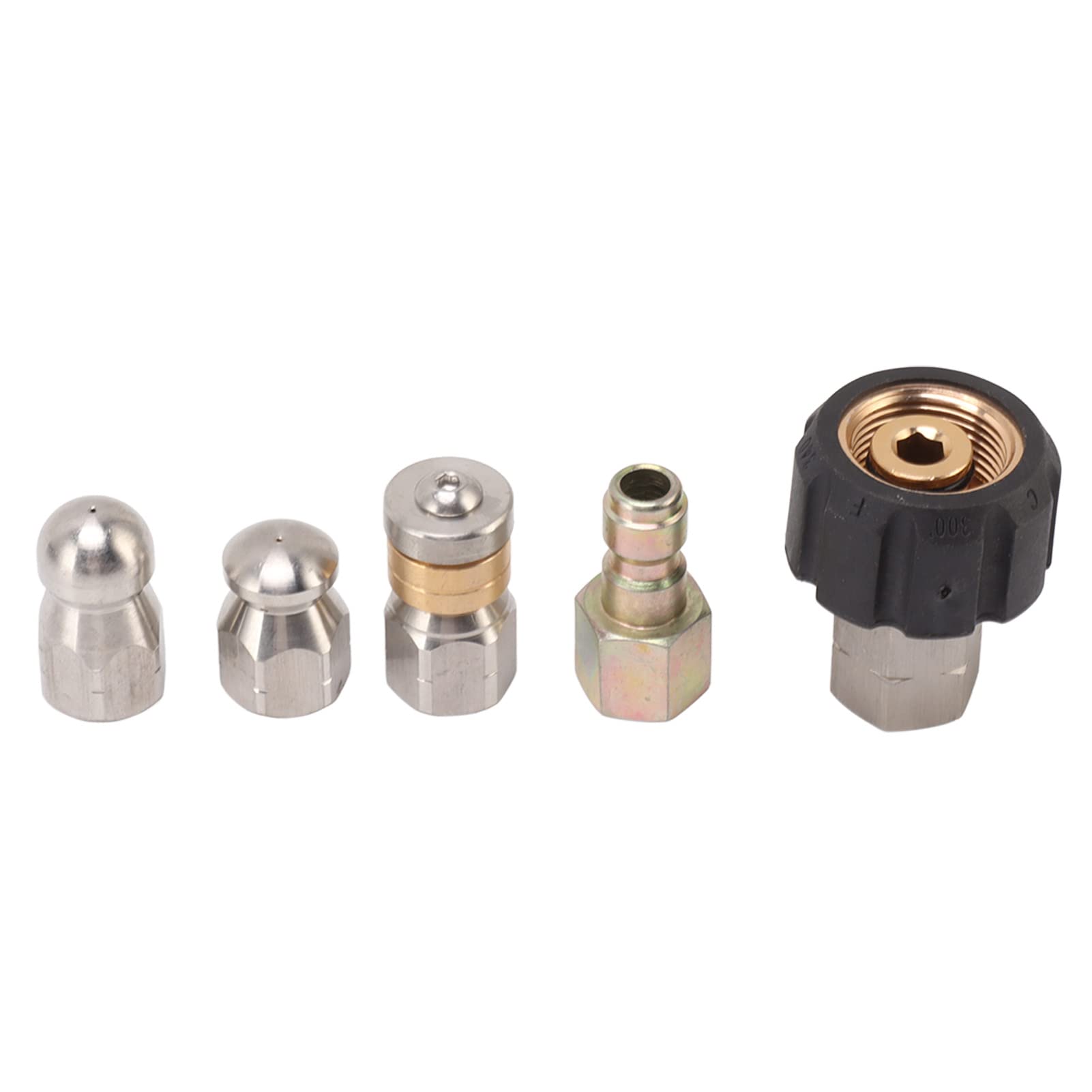Kit de Desatascador de Alcantarillado, Kit de Boquillas M22 1/4 Inch, Manguera de Alta Presión 15 Metros para Limpieza de Desagües, Baños, Tuberías, Conectores Rápidos de