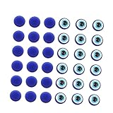 jojofuny 100 Stück Resin Flache Blaue Augen Perlen DIY Schmuckherstellung Armband Halskette Basteln Flache Rückseite Kreative Handwerksperlen