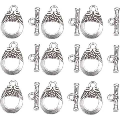 40 Sets Toggle Jewelry Clasps Necklace Toggle Clasp Alloy ewelry Clasp End Clasp Cover