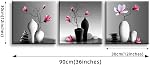 Flower Wall Art pour salle de bain Hallway, Piy Painting Élégante rchid Still Life Canvas Painting Imprimés, Magnolia en noir et blanc Vases Photo (Décor étanche, prêt à accrocher, 12x12 x3)