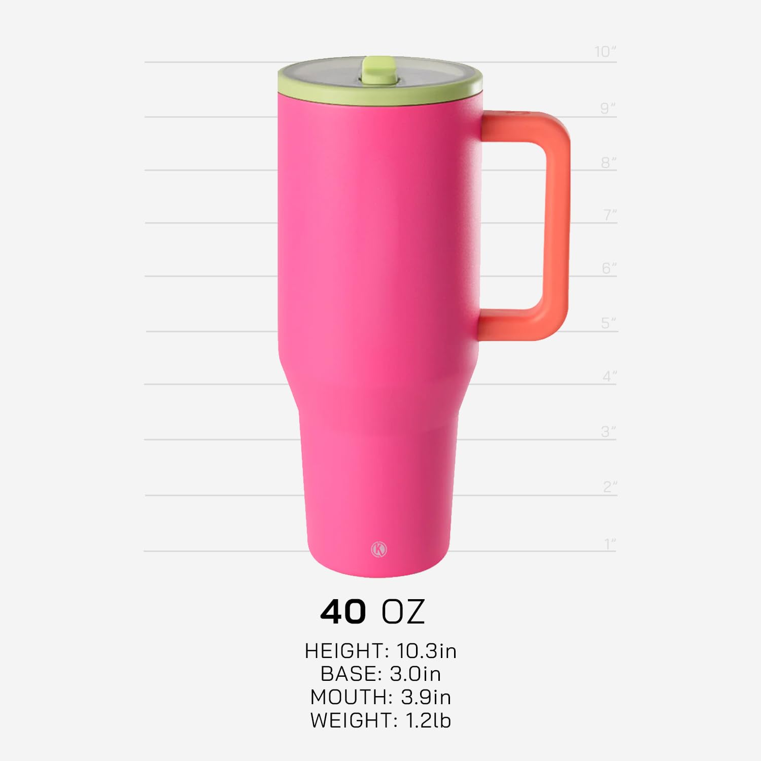 Moderner Trinkbecher mit Griff und einfachem Klapp-Trinkhalm, auslaufsichere Wasserflasche, wiederverwendbar, isolierter Edelstahl und Gummiboden, Geschenk für Damen und Herren, Reisende