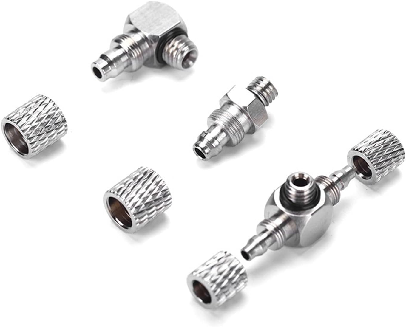 5PCS Mini Male Thread M3 M4 M5 M6 -Air Tube OD 3mm 4mm 6mm Pneumatic Pipe Connector Screw Through Quick traight/Elbow Fitting(3-M5,WX-KPL)