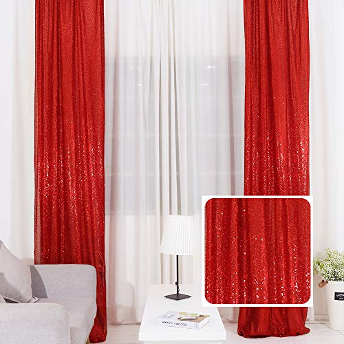 TRLYC Red Sequin Backdrop Photography Backdrop - Sequin Backdrop Seamless Sequin Curtains,2 Pieces 2 .5 by 8 FT TRLYC Red Sequin Backdrop Photography Backdrop - Sequin Backdrop Seamless Sequin Curtains,2 Pieces 2 .5 by 8 FT