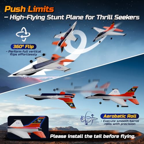 Image of DEERC 4CH F-16 Style RC Plane for Adults,Hobby Remote Control Airplane