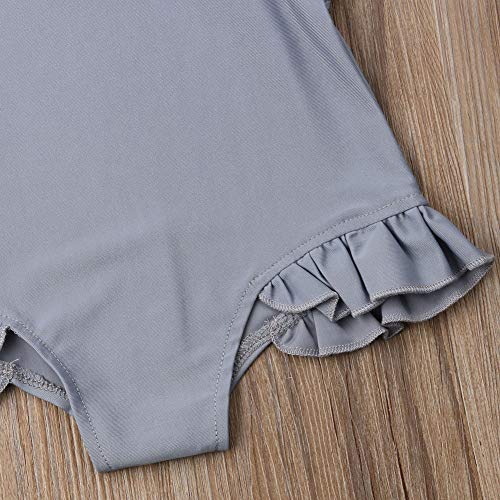 Mlpeerw Toddler Baby Girl Beach Wear Solid Color Flutter Sleeve Backless One Piece Swimsuit Bathing Suit Bikini thumb #5