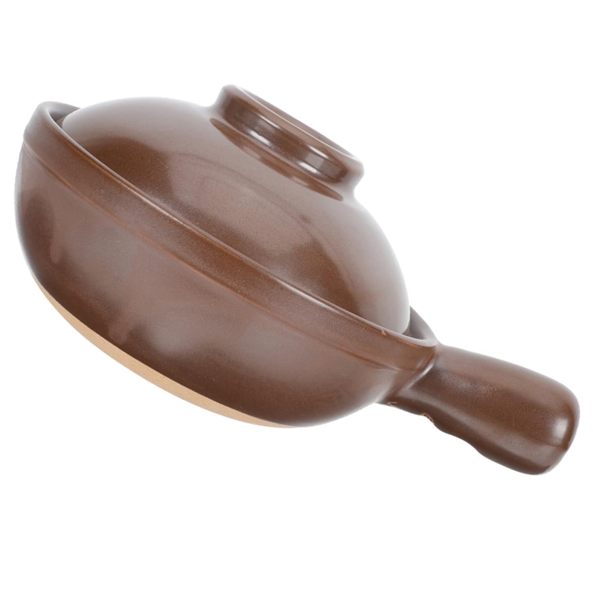 Cazuela de Barro de 950ml en Arcilla Café Asa Lateral
