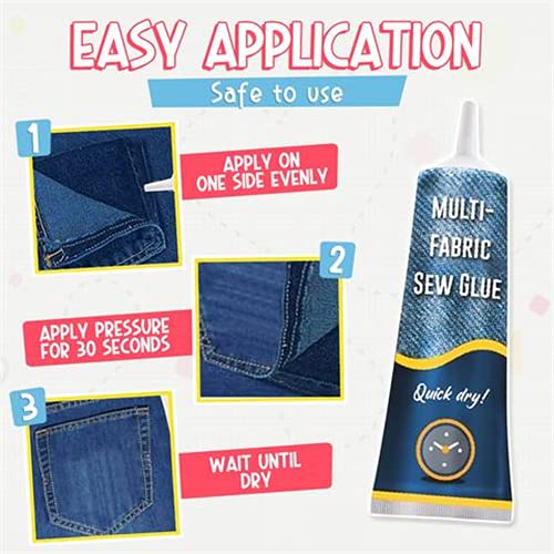 Quick Dry Multi Fabric Sew Glue, Instant Sew Glue Bonding Liquid, Ultra-Stick Fabric Glue For Clothing Permanent Washable (1Pc) #TOP6