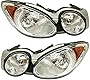 Evan-Fischer Headlight Set Compatible with 2005-2007 Buick Allure LaCrosse Left Driver and Right Passenger Side Halogen With bulb(s)