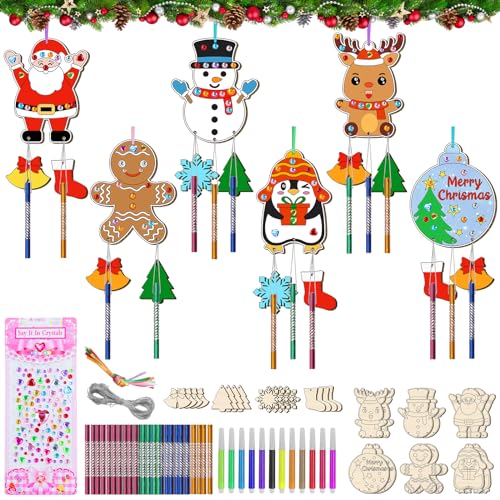 Nourdom Weihnachten Windspiel Bastelset Kinder, 12tlg DIY Holz Windspiel Basteln Weihnachten Basteln Kinder Klangspiele Bastelhandwerk zum für Weihnachtsfeier Winter Kindergeburtstag Nourdom Weihnachten Windspiel Bastelset Kinder, 12tlg DIY Holz Windspiel Basteln Weihnachten Basteln Kinder Klangspiele Bastelhandwerk zum für Weihnachtsfeier Winter Kindergeburtstag