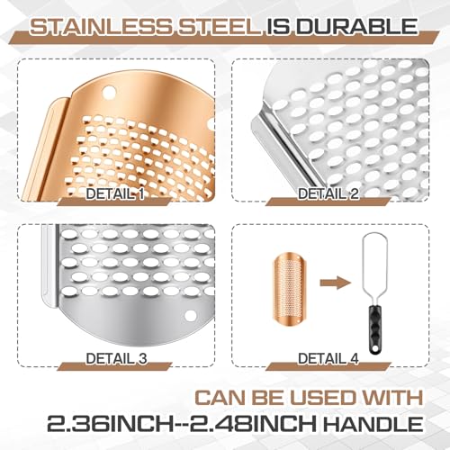 Image of Moxweyeni 8 Pack Rose Gold,Silver Foot File Callus Remover Replacement Blades Metal Pedicure Rasp Hard Skin Remove Scrubber Stainless Steel 2 Designs Big /fine Hole for Detachable Foot Grater