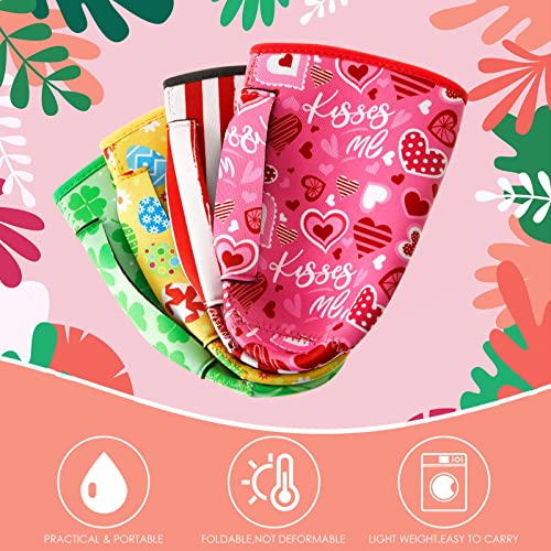 7 Pieces Reusable Iced Coffee Cup Sleeve Neoprene Insulated Cup Sleeves Tumbler Cup Drinks Sleeve Holder Drinks Cover Holder With Handle For Cold Hot Beverages Holiday Party Supplies, 30 Oz #TOP3