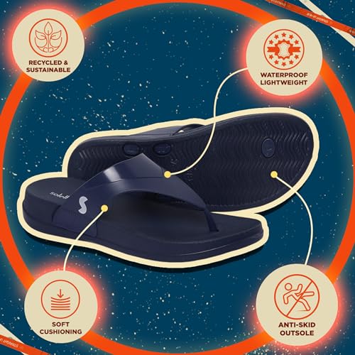 Image of SOLETHREADS Allure Slippers For Women|Waterproof|Soft|Acupressure|Ortho|Comfortable|Stylish|Trendy|Cushion and Bounce|Women Wedges Sandal|Daily Use|Casual wear|Anti Skid|Everyday Flip Flop