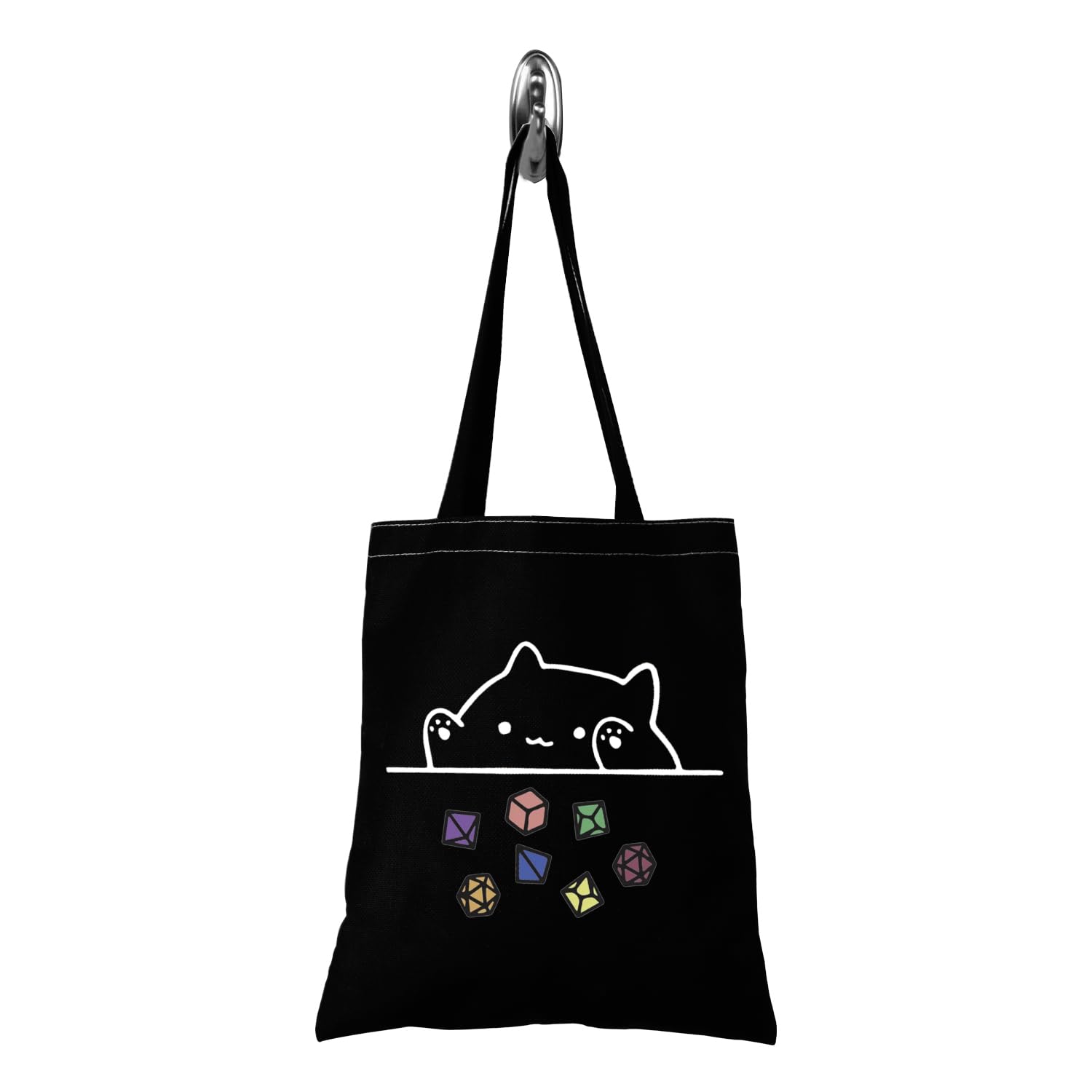 Cat Throwing Dice DND Dungeon Master Bag of Holding Zipper Pouch Gamer Dice Bag (Dragons Card Tote-UK)