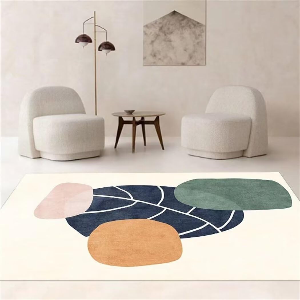 Tapis de chambre de salon lavable beige anti-tache