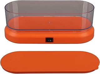 Ultrasound Glasses Cleaner, 360° All Round Low Noise Mini Machine and Durable for Home and Office (Orange)