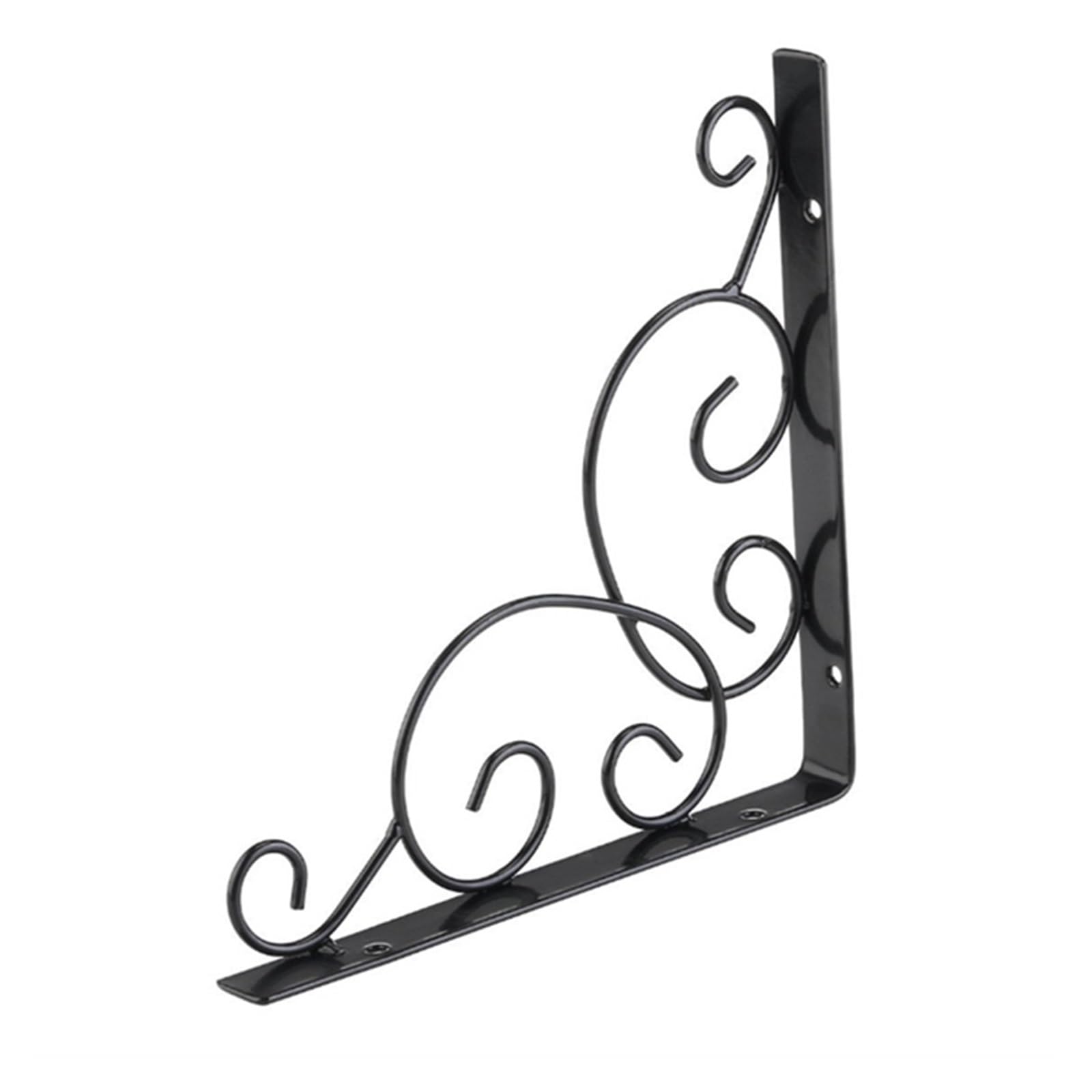 Juaksqzyi Black Iron Wall Mounting Shelf Brackets Decorative Floating Brackets Rustic Industrial Style, For Diy Home Kitchen