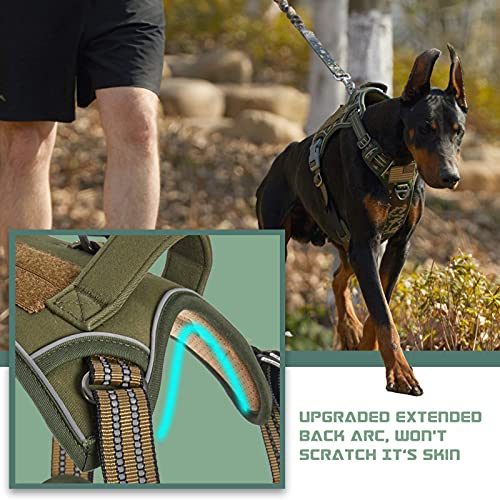 Bumbin Tactical Dog Harness For Large Dogs No Pull, Famous Tik Tok No Pull Dog Harness, Fit Smart Reflective Pet Walking Harness For Training, Adjustable Dog Vest Harness With Handle Green L #TOP4
