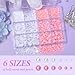 CESUSME Pink Color White Flatback Pearls for Crafting, 3D Half Round Nail Art Pearls, 6 Sizes: 2-8 mm, 12 Pieces, ABS Plastic, Semicircular, Nail Art Rhinestones
