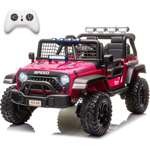 NEWQIDA 24V Ride On Toys for Big Kids, 2 Seater Electric Car with Remote Control 4x4 Ride on Truck for Boys Girls, 4-Whe - Detailed View