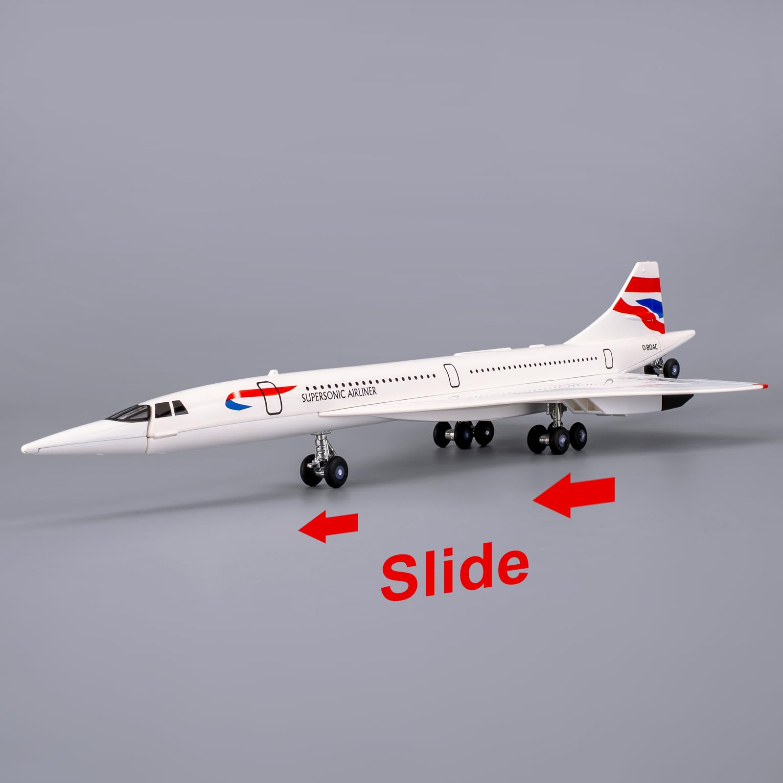 TGRCM-CZ 1/168 Concorde Supersonic Airliner Modello Aereo, Giocattoli in lega di zinco Diecast Auto con suoni e luci per collezionisti e bambini 3 anni di compleanno