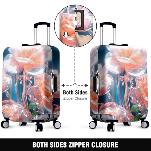 Travel Luggage Cover Suitcase Protector Scratch-Resistant Fit Not Included Suitcase Roses L-26-28in2