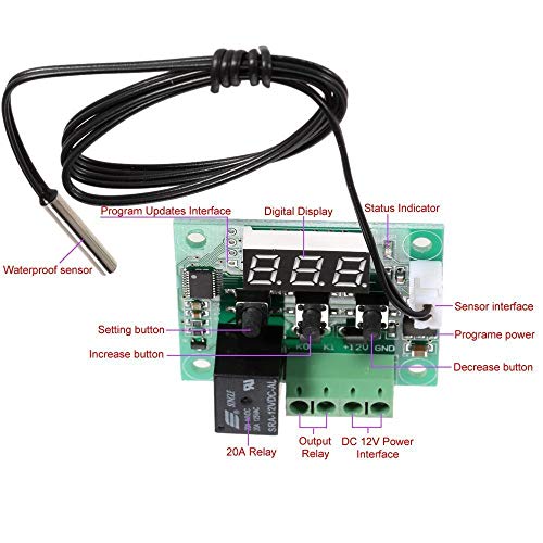 DollaTek -50 à 110 ° C W1209 DC 12V numérique Mini Thermostat Contrôle de la température du contrôleur commutateur Sensor Module - Image 6