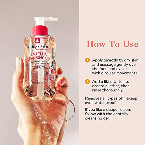 Erborian - Cleansing Oil - Facial Makeup Remover With Hydrating & Soothing Centella Asiatica Extract - Waterproof Purifying Cleanser Removes Excess Sebum & Impurities - Korean Skincare - 6 Fl. Oz #TOP3