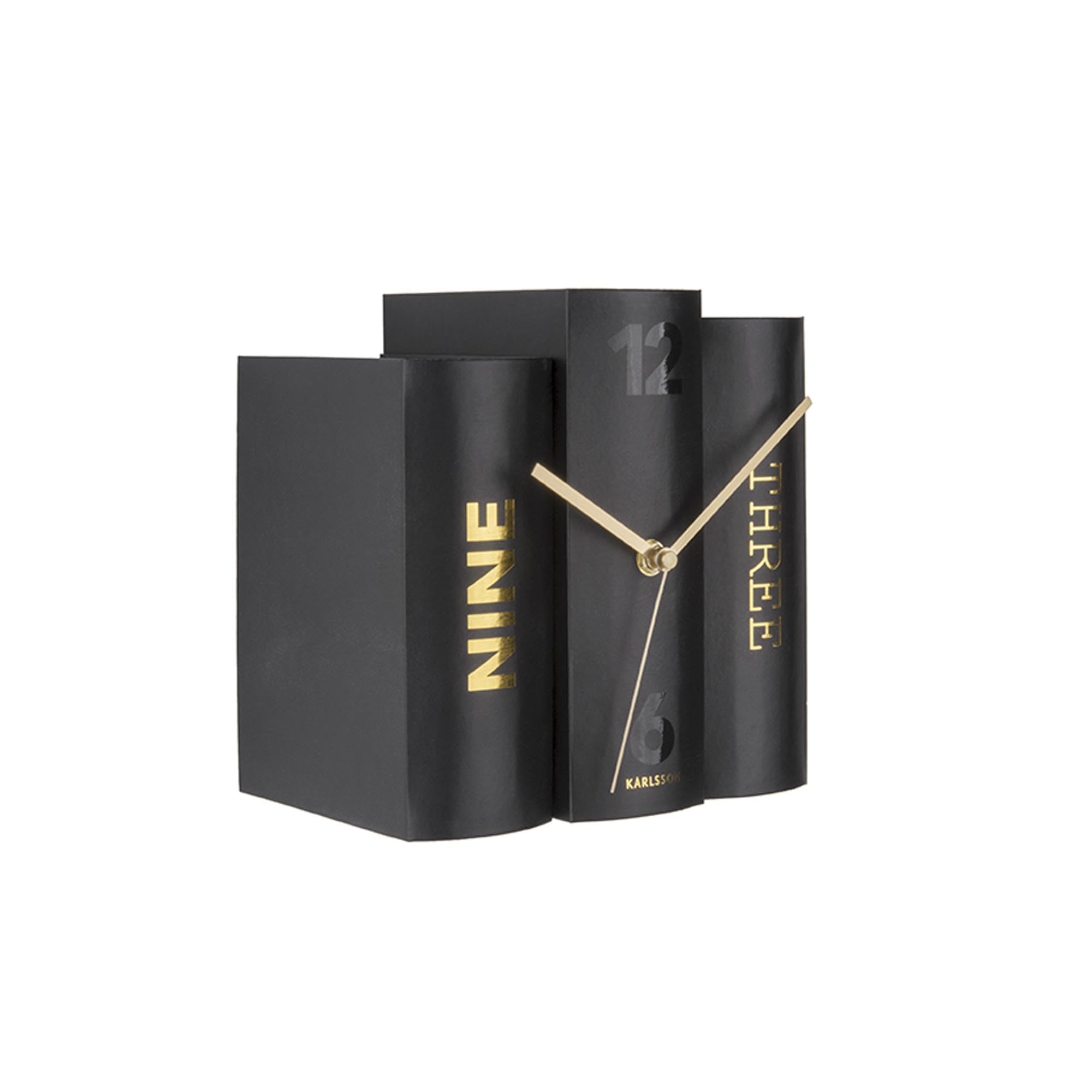 Karlsson KA5729 Book - Reloj de Mesa, Papel, Color Negro, tamaño único