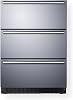 Summit 24 Wide Built-In 3-Drawer All-Refrigerator, LED Lighting, Commercially Approved, Frost Free- SP6DS3D Outdoor