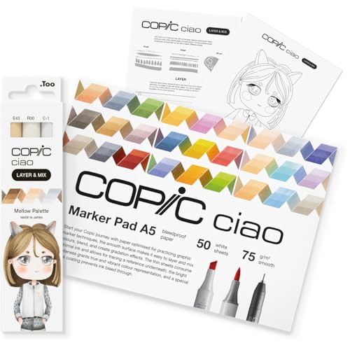COPIC Ciao Layer & Mix Mellow Starter Set, Marker Set including 3 Colours