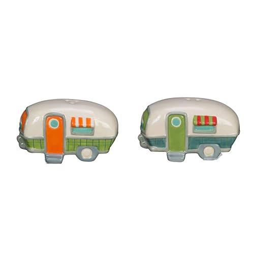 Beachcombers Ceramic Salt and Pepper Camper Design Shaker Matching Set