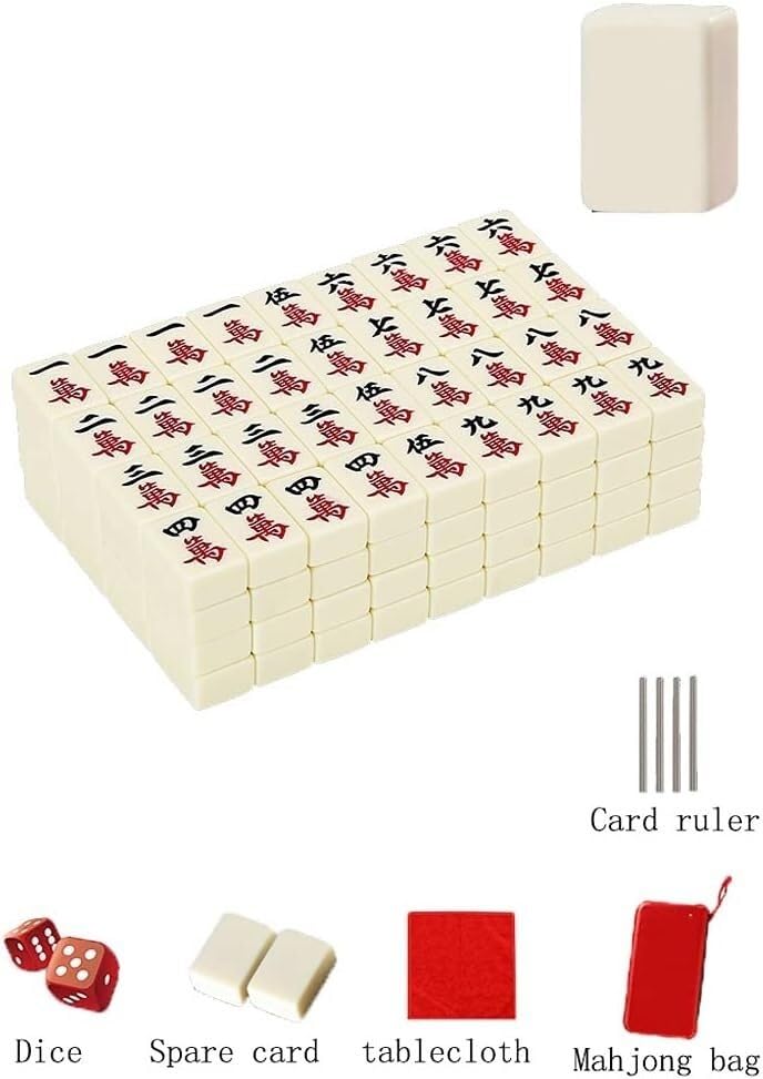Ensemble de jeu de mahjong chinois 146 tuiles et sac idéal pour offrir