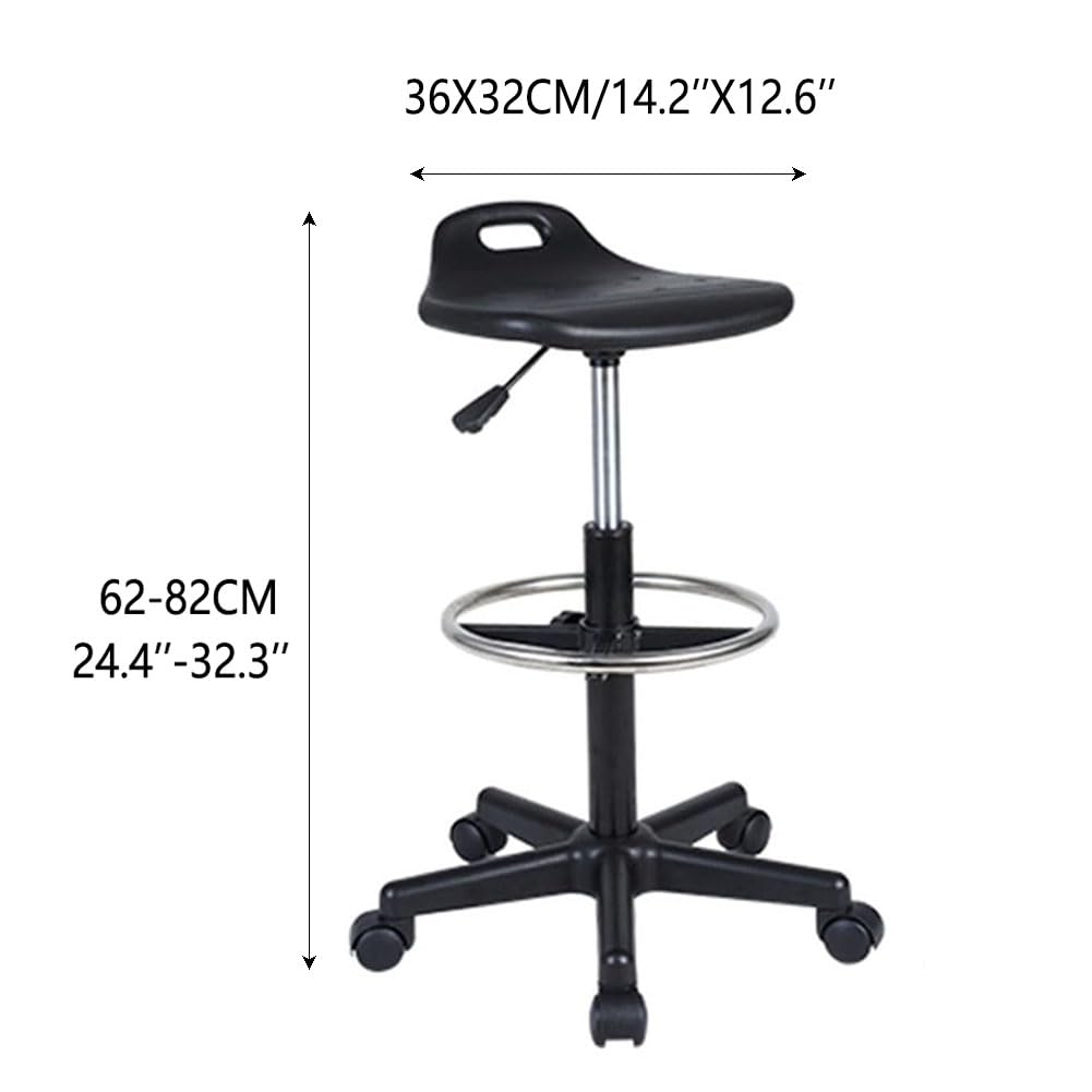 Siège Assis-Debout, Tabouret de Bureau Haut Assise Ergonomique avec Repose Pied Réglable pour Bureau et Tables Hautes B 1pc