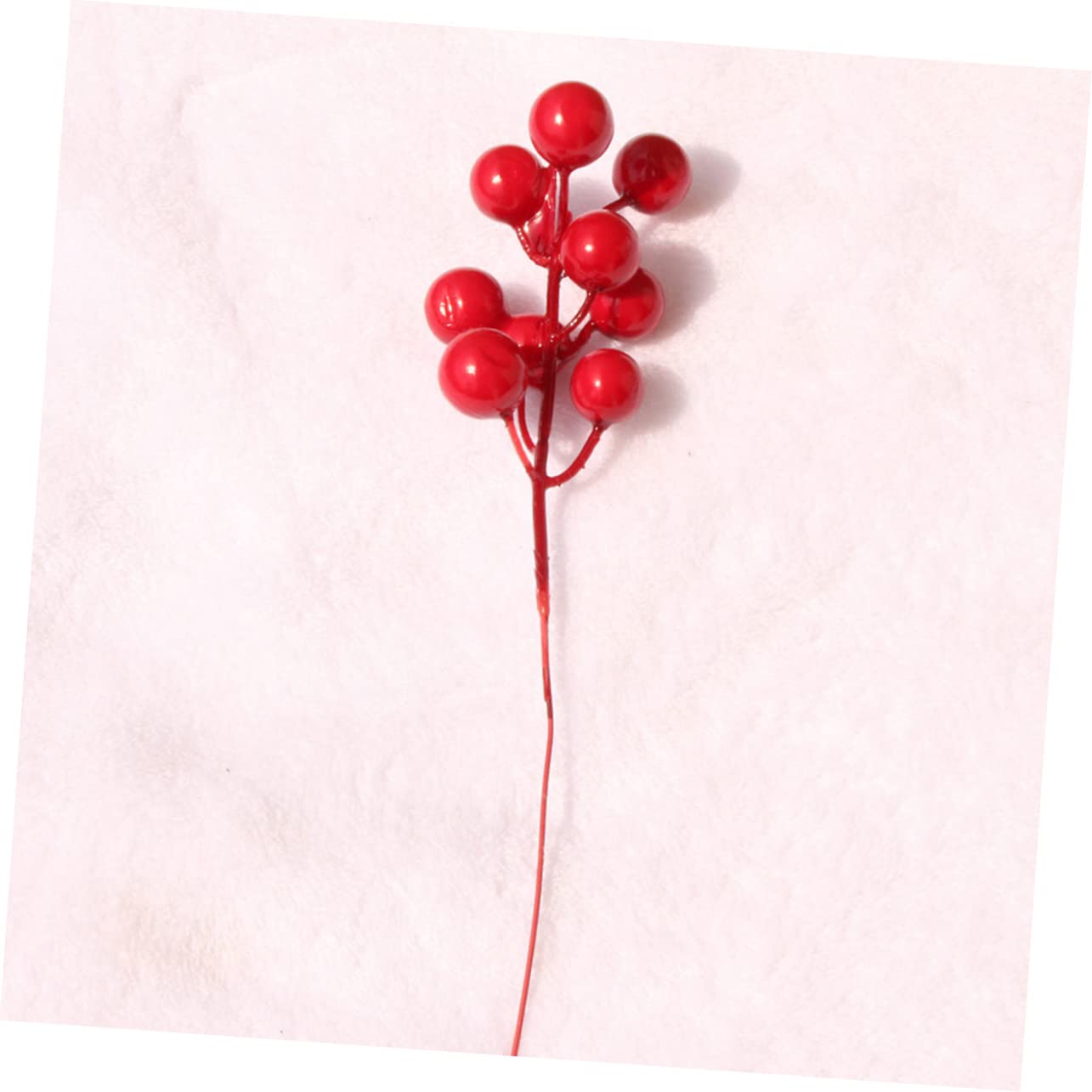 Cabilock 90 Pièces Fruits Rouges Bricolage Décor De Fruits Rouges Branches De Houx Cueillette De Baies De Houx Cueillettes De Baies De Noël Faux Rouge Plante Hiver Mousse
