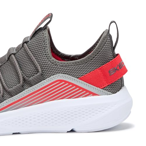 Skechers Kids Boys Go Run Elevate Sneaker, Charcoal/Red, 5 Big Kid