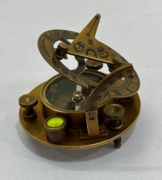 sf Enterprises Antique Design Solid Brass Sundial Compass Nautical Vintage Handmade Brass Sun dial Compass-picture-16