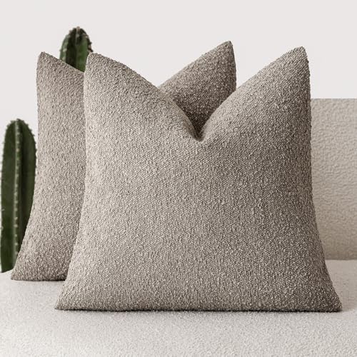 Foindtower Pack of 2 Textured Boucle Throw Pillow Covers Accent