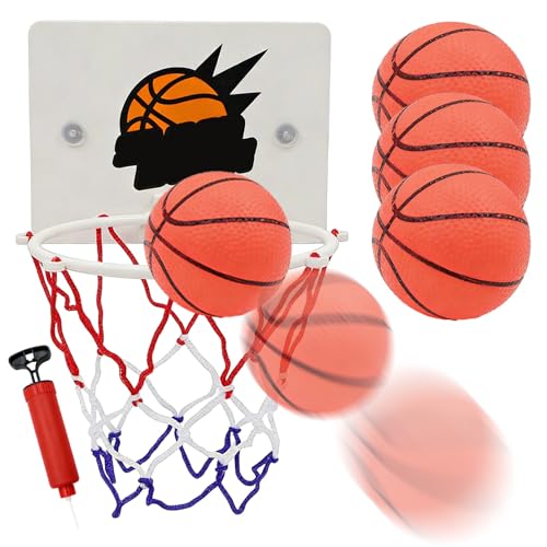 Aro de baloncesto para niños, juguetes montados en la pared con pelotas, canasta de pared para interiores, para niños, adolescentes, ejercicio, aula, baño, hogar, sala de estar, dormitorio, pasillo