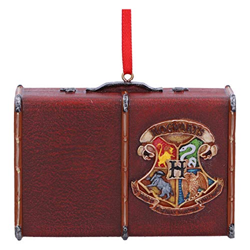 Nemesis Now Officially Licensed Harry Potter Hogwarts Suitcase Trunk Hanging Ornament, Brown, 8.5cm